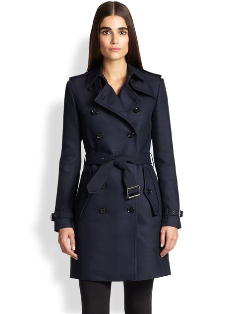 burberry brit blue polyester womens coat|Burberry trench coat women black.